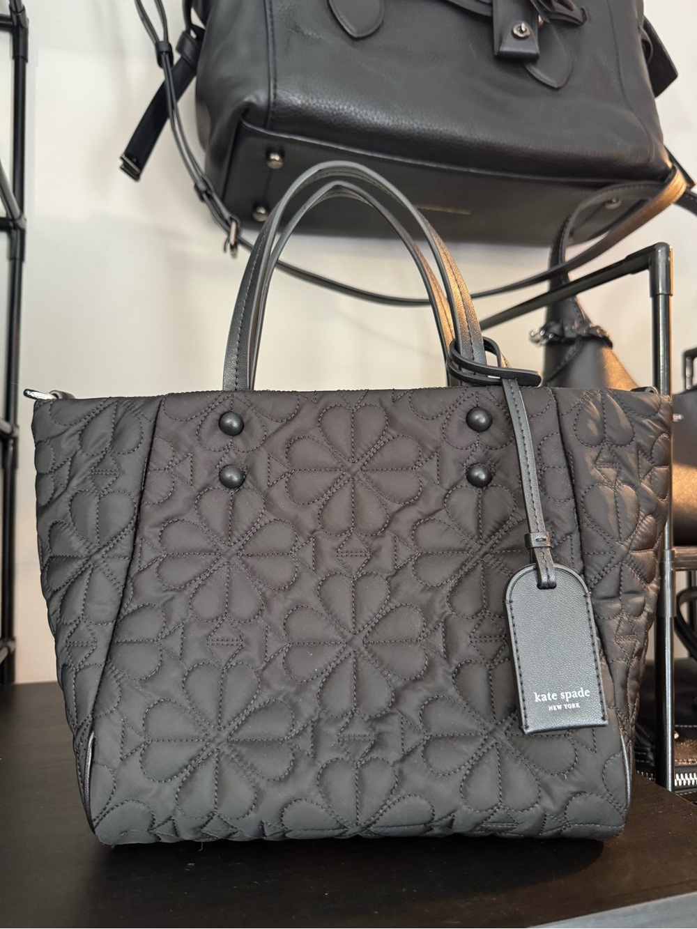kate spade New York Quilted Black Tilly Tote Bag